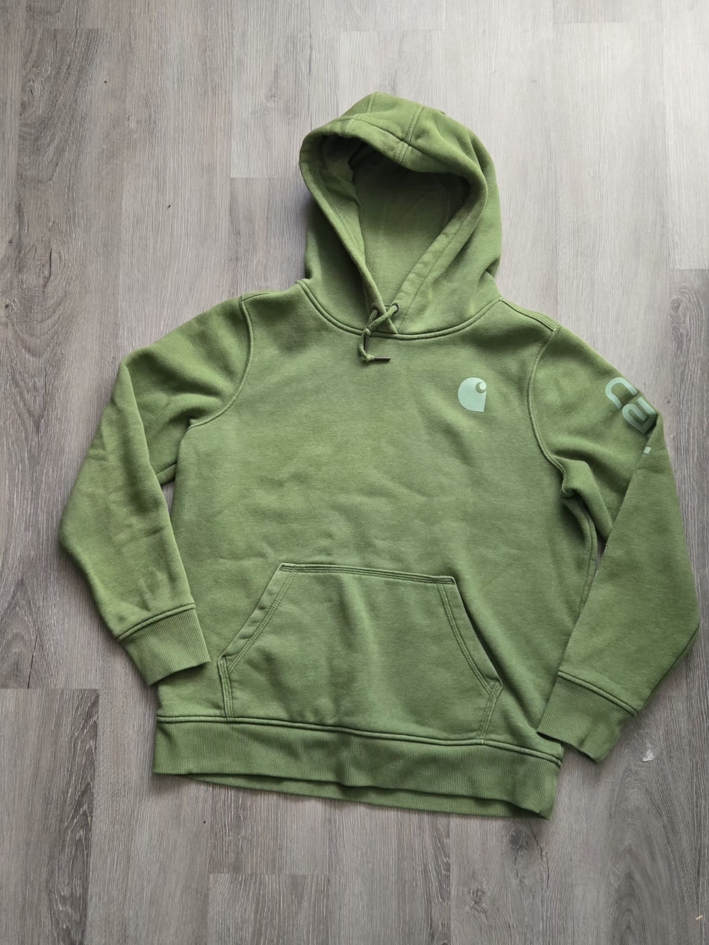 Carhartt Olive Green Logo Hooded Sweatshirt - Men